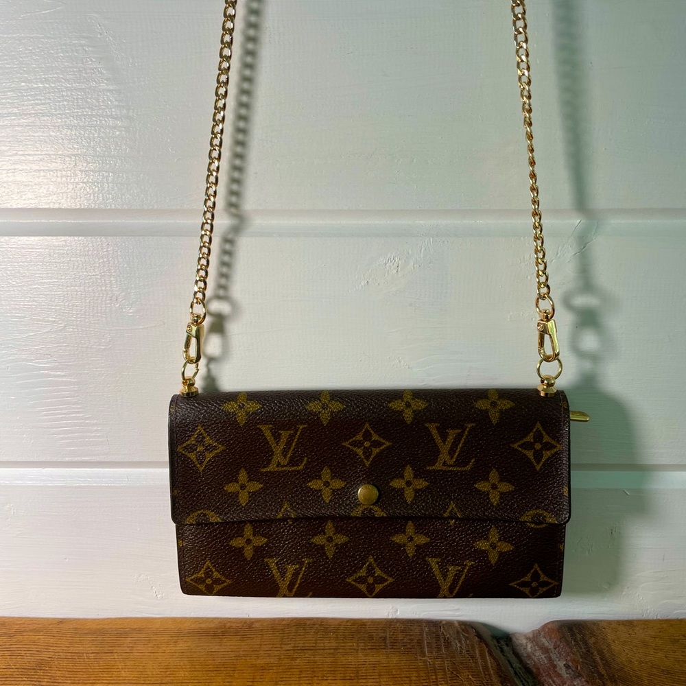 Louis Vuitton Brown and Gold Crossbody Bag